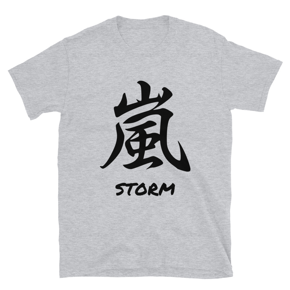 Japanese Kanji "Storm" Calligraphy T-Shirt
