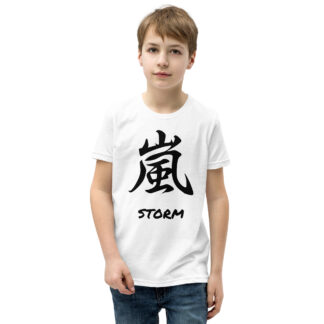 Japanese Kanji "Storm" Calligraphy - Youth T-Shirt